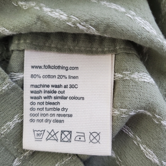 FOLK Men's shirt Size M Cotton/Linen - Picture 7 of 10